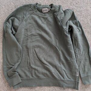 Pact Organic Cotton Raglan Sweatshirt Sage Green Loungewear Lightweight-Large